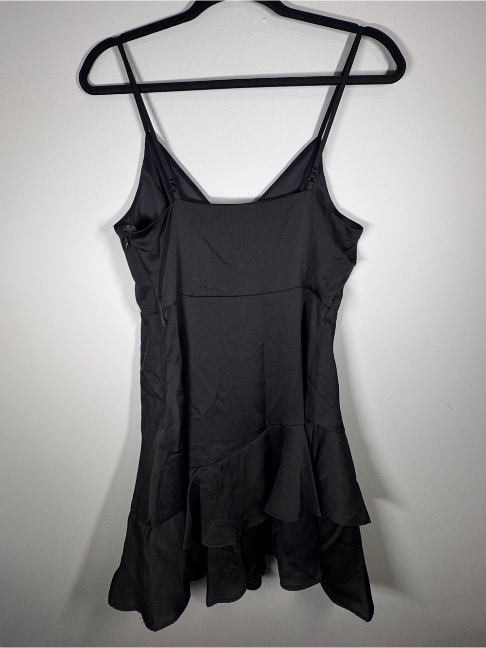 Express Black Spaghetti Strap‎ Ruffle Hem Mini Dress - Picture 3 of 4
